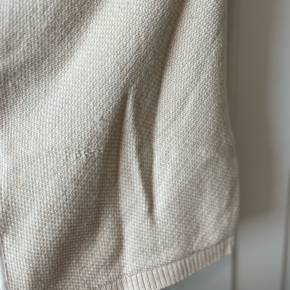 Lululemon Cream Asymmetrical Zip Knit Poncho Sweater - Picture 12 of 14